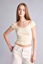 Fitted V-Neck Ribbed Camisole Short Sleeve T-Shirt H1170Ax26Sp - 3