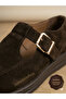 Genuine Leather Mary Jane Shoes - Handcrafted Premium Cowhide Leather - Thermo Sole - Brown Suede - 6