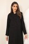 Elegant Black Jacquard Abaya with Sleeve Button Detailing | Premium Luxury Abaya for Women - 4