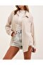 20153 Single Pocket Oversize Linen Shirt - Cream