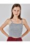 Women's Strap Crop Top Blouse 15934 - Gray - 4