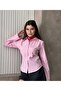 Women's Pink Pencil Trend Slim Fit Poplin Collared Office Style Shirt - 4