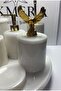 7-Piece Natural Marble Bathroom Set with Golden Eagle Figures – Top-Notch, Luxurious Design - 6