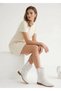 Women's White Laser-Cut Hole Detailed Casual Comfortable and Stylish Westren Style Summer Boots - 3