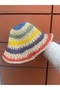 قبعة نسائية من القش بحافة واسعة وحزام قابل للتعديل، قبعة صيفية ملونة - 2