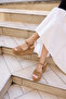 Simal Women's Nude Genuine Leather Suet Padded Heel Sandals - 2