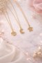 3-Piece Moon Star Heart Glow-In-The-Dark Minimal Bff Women's Necklace Set - 3