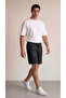 Men's Breathable Patterned Fabric Shorts with Pockets and Zipper Detail on the Back - 4