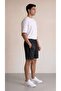 Men's Breathable Patterned Fabric Shorts with Pockets and Zipper Detail on the Back - 3