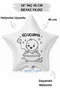 18 Inch White Star Foil Balloon |   40 Uçurma |   Kite Figured |   40 Days Party |   Baby Shower