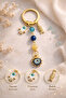 Aura Fortuna Evil Eye Talisman with Natural Stone - Hamsa - Fish Figured Keychain Bag Ornament - 4