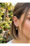 Rose Gold Plated Color Spike Zircon Stone Hoop Earrings, Xuping, Does Not Tarnish - 2