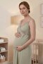 Women's Plaid Patterned Lace 2-Piece Maternity Nightgown Set with Dressing Gown - 6