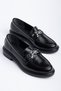 Mabel Black Patent Leather Buckle Detail Women's Loafer Shoes - 2