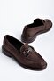 Mabel Brown Suede Buckle Detail Women's Loafer Shoes - 3
