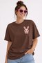 Unisex Oversize T-Shirt with Glasses and Rabbit Print – Cotton Crew Neck Casual T-Shirt