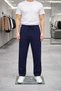 Men's Baggy Fit Elastic Waist Relaxed Cut Oysho Fabric Trousers