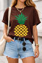 Heart Patterned Pineapple Printed Unisex Oversize T-Shirt – Cotton Crew Neck Casual T-Shirt