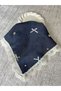 Denim Fabric Bohemian Crown Bandana with Guipure Ruffles and Crystal Stone Detail - 2