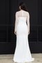 Atlas Long Evening Dress with Lace Detail and Corset - White - 7