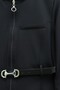 Zippered Belted Diagonal Skirt Top and Bottom Set - Black - 4