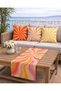 Retro Wave Patterned 3-Piece Throw Pillow Cover and Runner Set – Summer Balcony & Terrace Decoration
