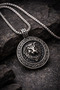 Stainless Steel Anthracite Silver Color Power Symbol Lion Pendant with Embossed Detail - 5