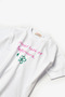 Le Mabelle Girl's Floral Printed Oversize T-Shirt White - 4