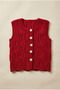 Girl's Knitted Premium Knitwear Vest Soft Textured Buttoned Seasonal - 6