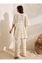 Bohemian Women's Clothing Summer Crochet Knit Three-Quarter Sleeve Kimono and Pants Cover-Up Set White Beach Vacation - 3
