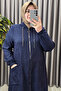 Women's Clothing Plus Size Embossed Printed Hooded Bag Cap with Pockets - 4