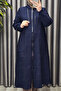 Women's Clothing Plus Size Embossed Printed Hooded Bag Cap with Pockets - 8