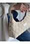 Women's Black Quilted Patterned Baguette Hand and Shoulder Bag - Stylish for Everyday Use - 4