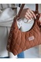 Women's Black Quilted Patterned Baguette Hand and Shoulder Bag - Stylish for Everyday Use