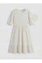 Lcw Kids Crew Neck Textured Girls' Dress