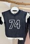 Boy's knitted sweater and jeans set - navy blue - 2