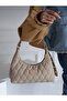 Women's Black Quilted Patterned Baguette Hand and Shoulder Bag - Stylish for Everyday Use