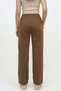 Women's Brown High Waist Wide Leg Relaxed Fit Linen Trousers - 6