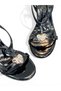 Women's Sandals High Heel Black Patent Leather Banded with Accessories New Season D3741 - 6