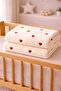 Teddy Bear Heart Patterned Embroidered Premium Baby Blanket 90X110 Cream Wellsoft Soft - 3