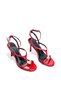 Women's Sandals High Heel Red Patent Leather Banded Accessories New Season D3741 - 2