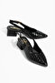 Knitted Patterned Women's Classic Shoes with Heel Heel 3 cm - 5