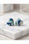 Mini Heart Venus Blue Polymer Clay & Epoxy Handmade Nail Earrings (Apparatus Stainless Steel)