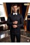 Ars Ata Collar Black Buttoned Slim Fit Cotton Men's Bridal Suit & Tuxedo Shirt - Special Design with Cuffs