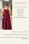 Elegant Flared Maxi Burgundy Dress with Straps - 2