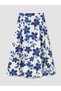 Floral A-Line Skirt with Zipper at the Waist - 4