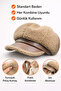 ''Women's Plush Cap Hat Winter Soft Textured French Sitil'' - 3