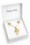 Gold Color Angel Figured Stainless Steel Necklace Earring Set Unisex - 4
