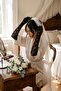 Black Veloura Couture Long Lace Gloves – Full Finger Luxury Bridal and Event Accessory - 3