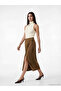 Belted Skirt with Buckle Detail